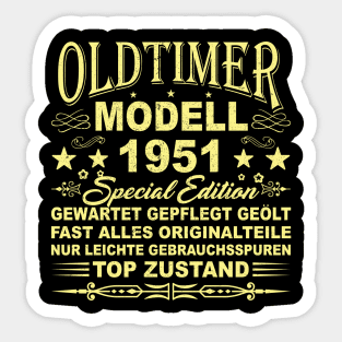 OLDTIMER MODELL BAUJAHR 1951 Sticker